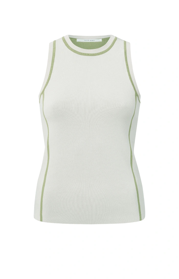 Knitted tanktop with stripe details
