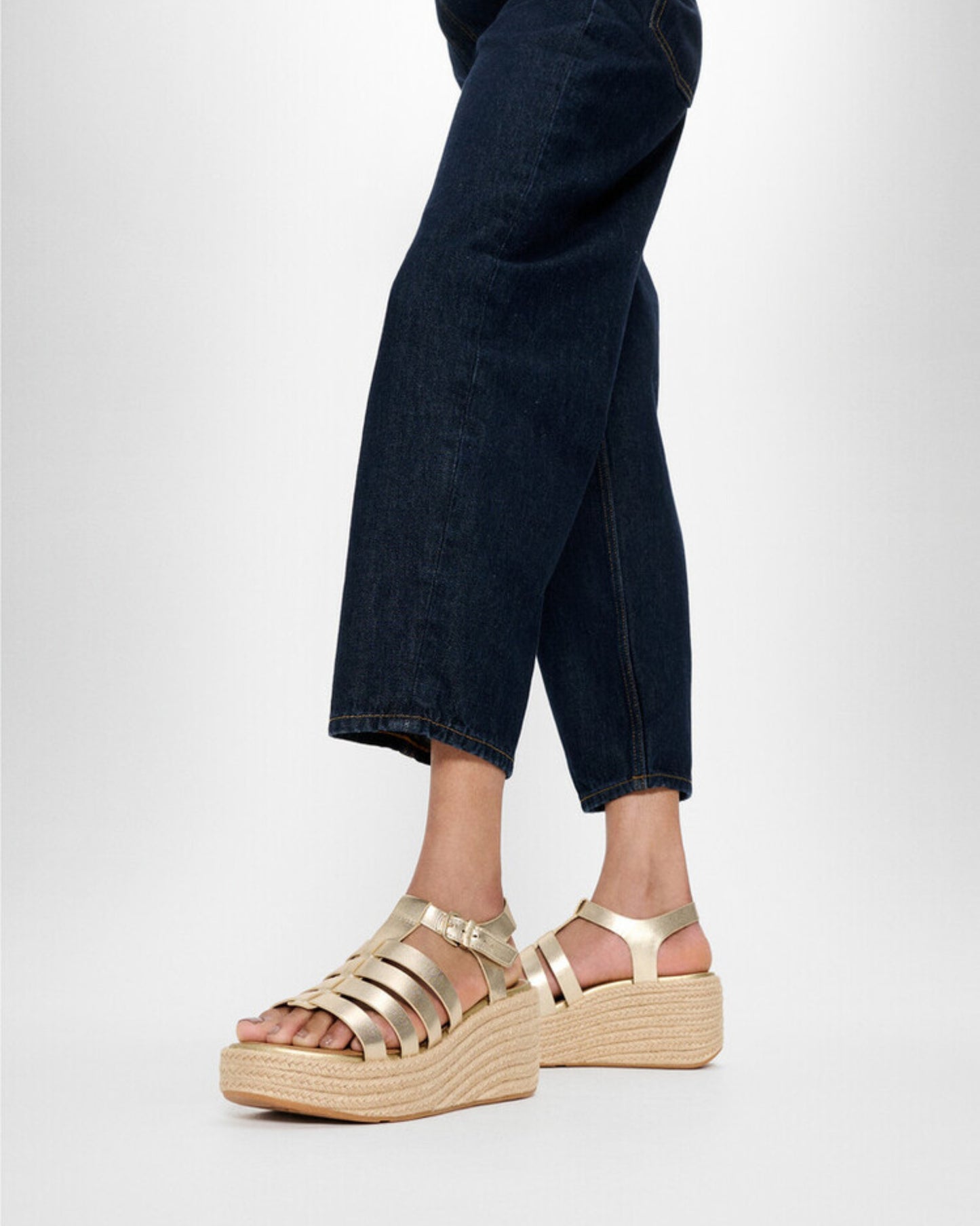 Platfforms Espadrille Leather Fisherman Wedge Sandals