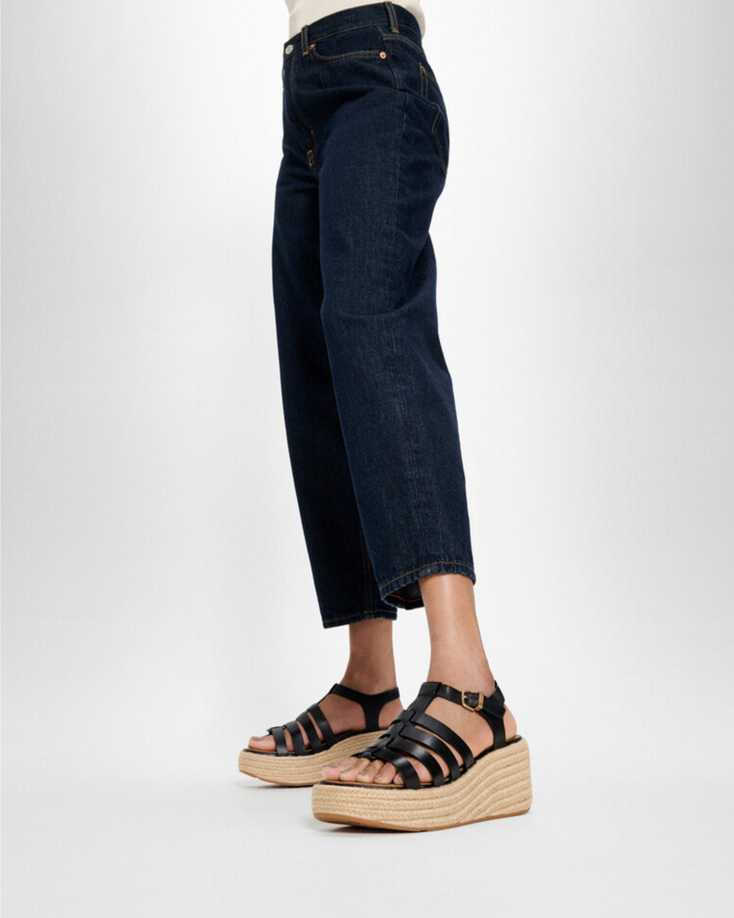 Platfforms Espadrille Leather Fisherman Wedge Sandals