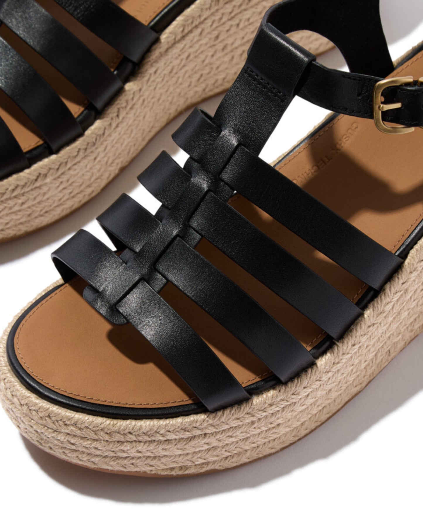 Platfforms Espadrille Leather Fisherman Wedge Sandals