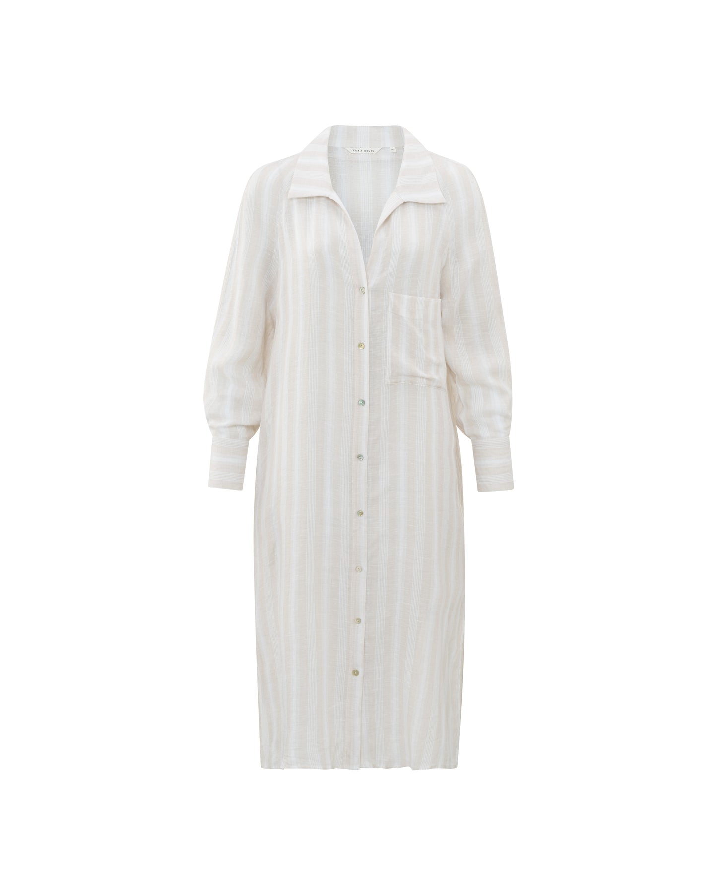 Striped Linen Dress with Slits