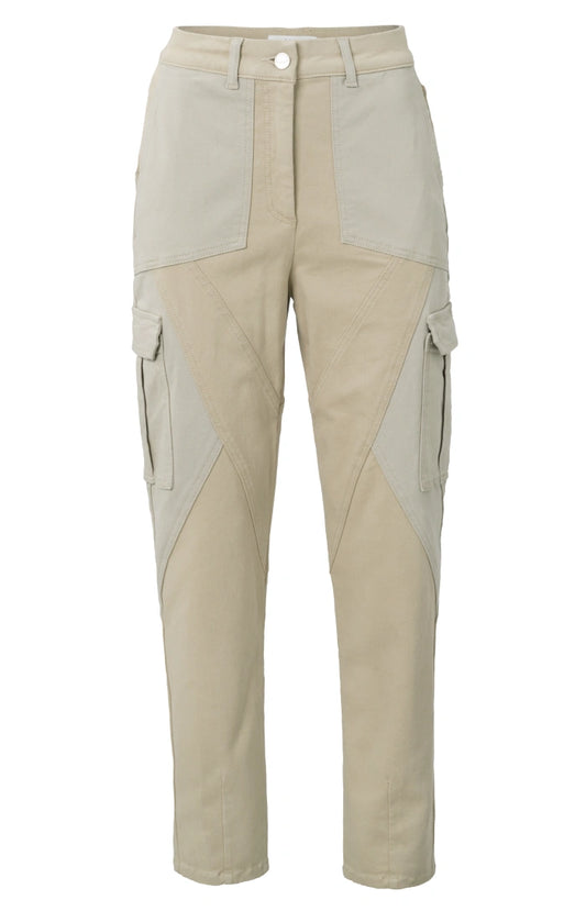 01-301117-403 High waist cargo trousers in contrast fabric