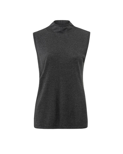 Sleeveless High Neckline Sweater