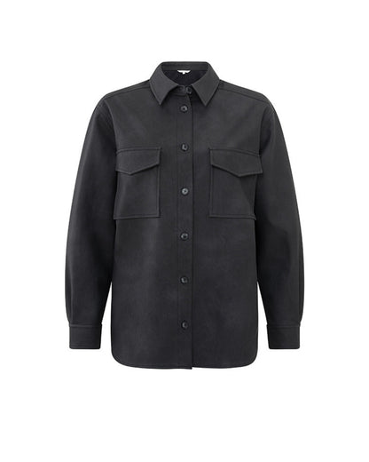 Oversized Shirt Jacket in Faux