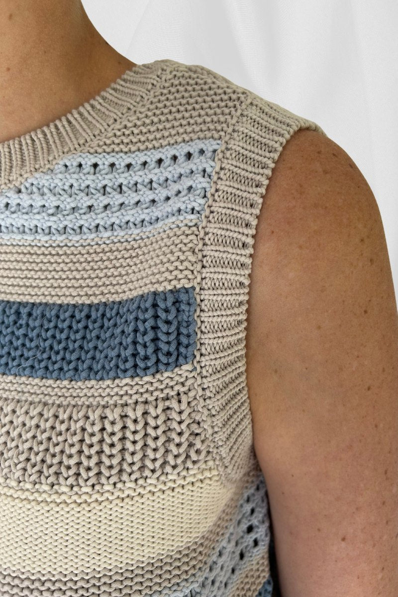 Textured sleeveless sweater